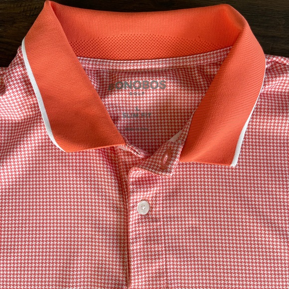 BONOBOS Limited Edition Orange White Houndstooth Performance Golf Polo LARGE - Picture 9 of 14